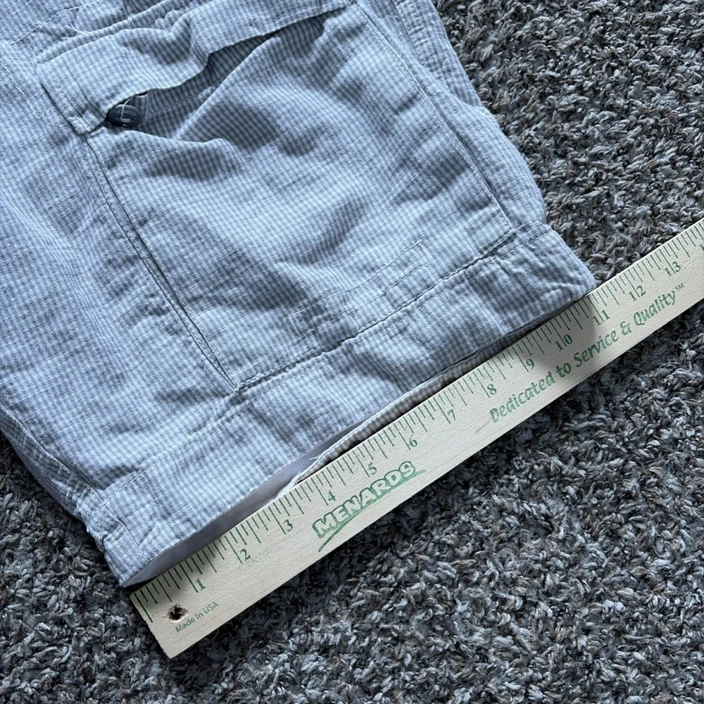 Rocawear Linen Shorts Size 36 Gingham Check Y2K Streetwear 012328